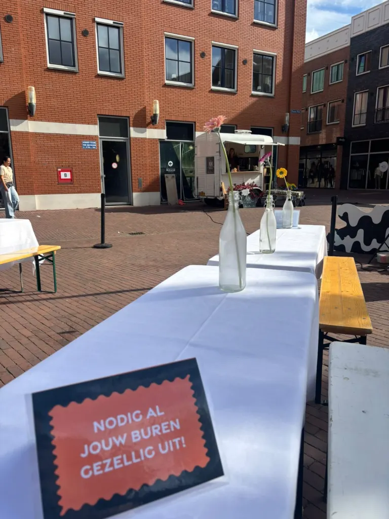 De koffiebar tijdens Burendag in winkelcentrum de Parade in Nootdorp